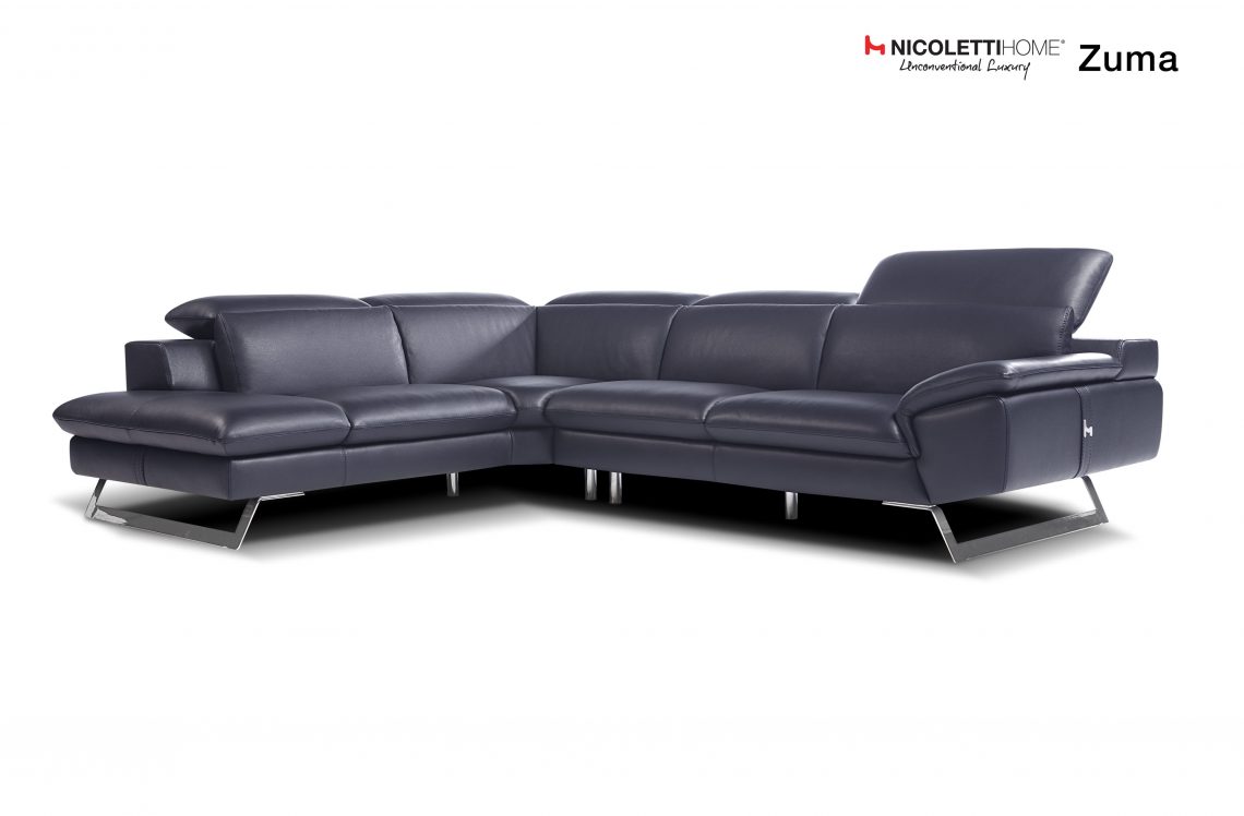 nicoletti lipari grey leather sofa